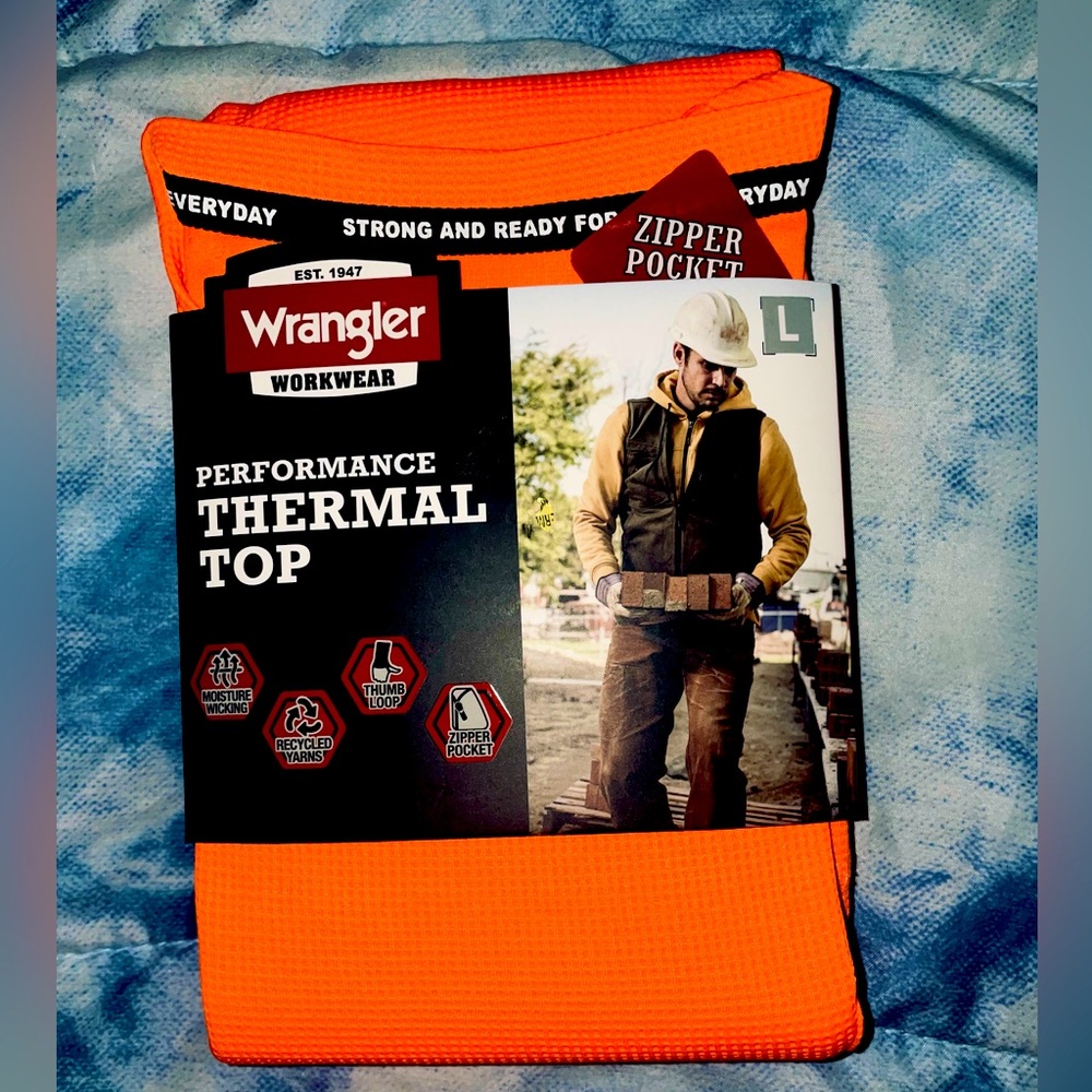 Wrangler Long Sleeved High Velocity Green, Orange, & Red Workmen Workwear.